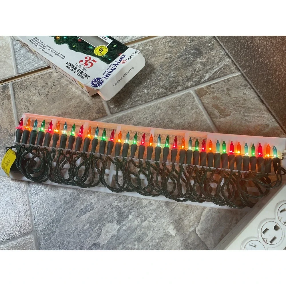 GE String-A-Long 35 Light Set Vintage Multicolor Miniature Indoor Outdoor Lights